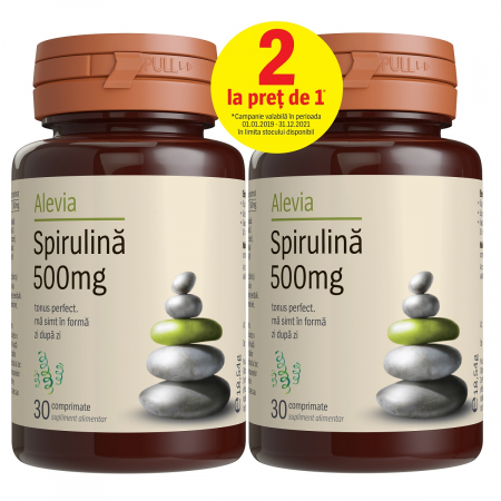 SUPLIMENTE TONICE - ALEVIA SPIRULINA 500MG 30CP/1+1