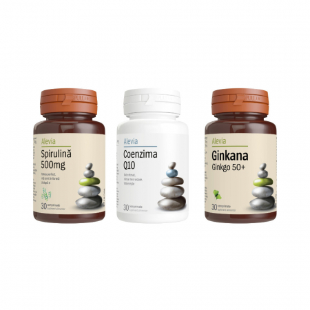 SUPLIMENTE TONICE - ALEVIA SPIRULINA +GINKANA +COENZ Q10 30CP