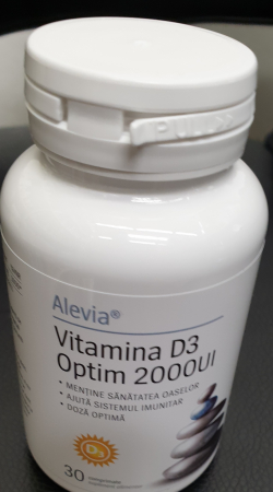 SUPLIMENTE VITAMINE ȘI MINERALE - ALEVIA VITAMINA D3 OPTIM 2000UI 30CP
