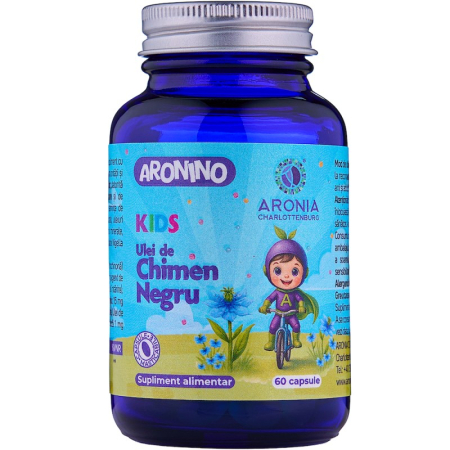 SUPLIMENTE RĂCEALĂ- APARAT RESPIRATOR ANTIVIRAL - ARONIA KIDS ULEI CHIMEN NEGRU 60 CPS