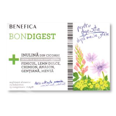 SUPLIMENTE STOMAC- DIGESTIE- COLON - BENEFICA BONDIGEST 15CP