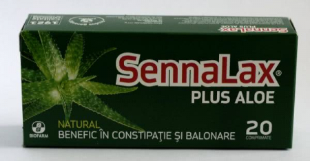 SUPLIMENTE STOMAC- DIGESTIE- COLON - BIOFARM SENNALAX + ALOE 20CP
