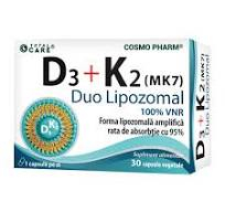 SUPLIMENTE VITAMINE ȘI MINERALE - CPR VIT D3 + K2 DUO LIPOZOMAL 30 CPS