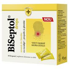 SUPLIMENTE RĂCEALĂ- APARAT RESPIRATOR ANTIVIRAL - D PLANT BISEPTOL AROMA LAMAIE CU ZAHAR DROPSURI 20 BUC