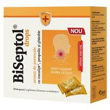 SUPLIMENTE RĂCEALĂ- APARAT RESPIRATOR ANTIVIRAL - D PLANT BISEPTOL AROMA PORTOCALE  FARA ZAHAR DROPSURI 20 BUC