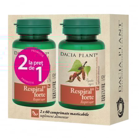 SUPLIMENTE RĂCEALĂ- APARAT RESPIRATOR ANTIVIRAL - D PLANT RESPIRAL FORTE 60/1+1 CP