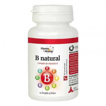SUPLIMENTE VITAMINE ȘI MINERALE - D PLANT VIT B + DROJDIE + POLEN 60CP