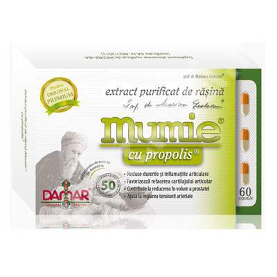 SUPLIMENTE ARTICULATII ANTIINFLAMATOARE - DAM EXTR RASINA MUMIE +PROP 60TBL/CP