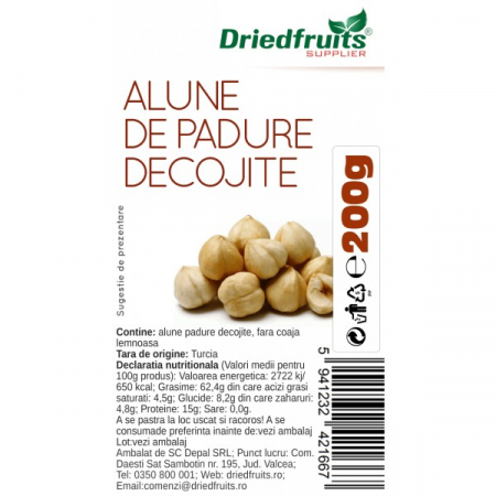 FOOD SEMINȚE- OLEAGINOASE - DEP ALUNE DECOJITE 200G