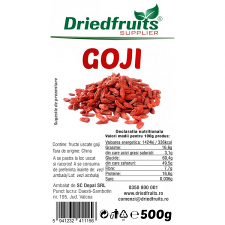 FOOD - DEP FRUCTE GOJI DESHIDR 500G