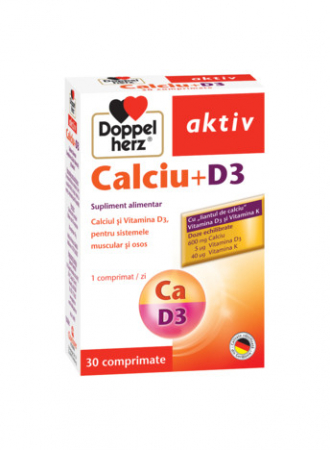 SUPLIMENTE VITAMINE ȘI MINERALE - DOPPEL AKTIV CALCIU +D3 30TBL/30+10