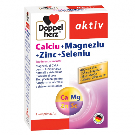SUPLIMENTE VITAMINE ȘI MINERALE - DOPPEL CA +MG +ZN +SE 30TBL/30+10