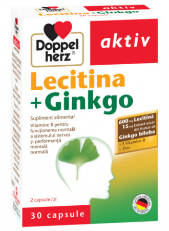 SUPLIMENTE MEMORIE SI CIRCULATIE - DOPPEL LECITINA + GINKGO 30 CPS