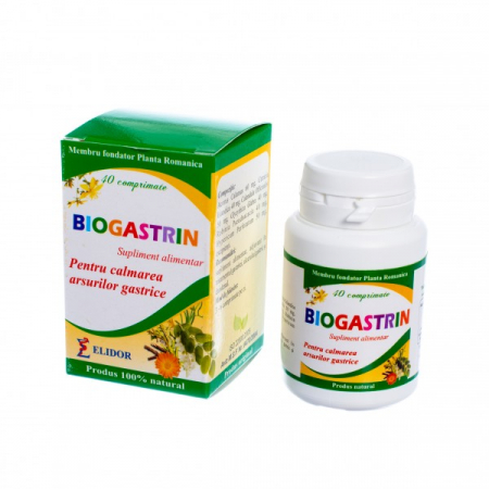 SUPLIMENTE STOMAC- DIGESTIE- COLON - ELIDOR BIOGASTRIN 40CP
