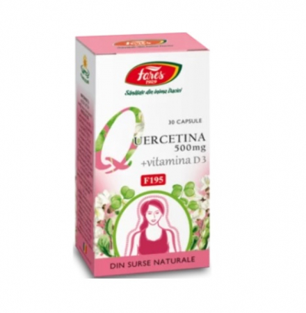 SUPLIMENTE RĂCEALĂ- APARAT RESPIRATOR ANTIVIRAL - FARES QUERCITINA 500+VIT D 3 30 CPS