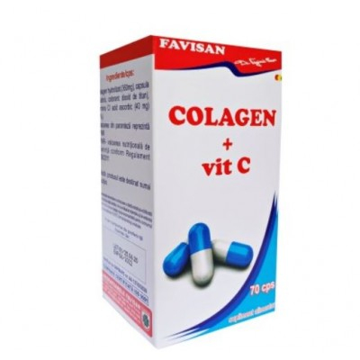 SUPLIMENTE ARTICULATII ANTIINFLAMATOARE - FAVISAN COLAGEN+VIT C 70 CPS