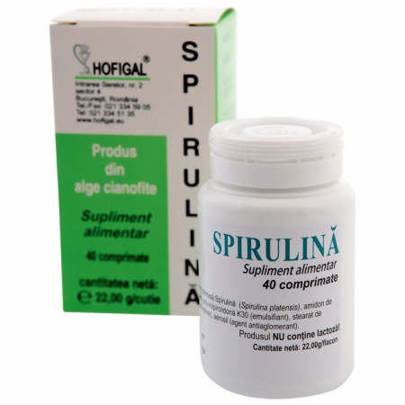 SUPLIMENTE TONICE - HOF SPIRULINA 200MG 40CP