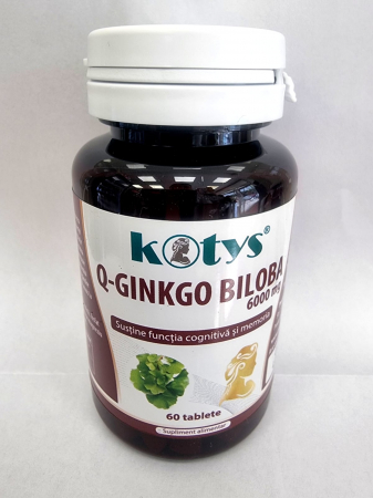 SUPLIMENTE MEMORIE SI CIRCULATIE - KOTYS Q GINKGO BILOBA 6000 MG 60 TB