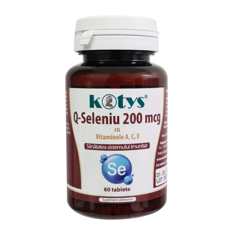 SUPLIMENTE VITAMINE ȘI MINERALE - KOTYS SELENIU 200 MCG CU VIT A C E  60 TB