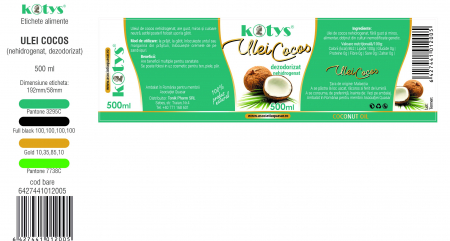 ULEIURI - KOTYS ULEI COCOS DEZODORIZAT NEHIDROGENAT 500 ML