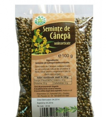FOOD SEMINȚE- OLEAGINOASE - MER SEM CANEPA 100G