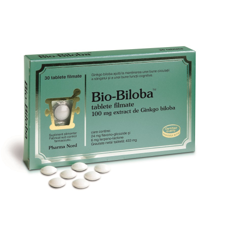 SUPLIMENTE MEMORIE SI CIRCULATIE - PHARMA NORD BIO BILOBA 100MG 30CP
