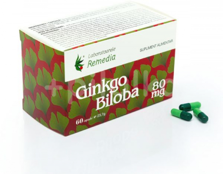 SUPLIMENTE MEMORIE SI CIRCULATIE - REM GINKGO BILOBA 80 MG 60 CPS