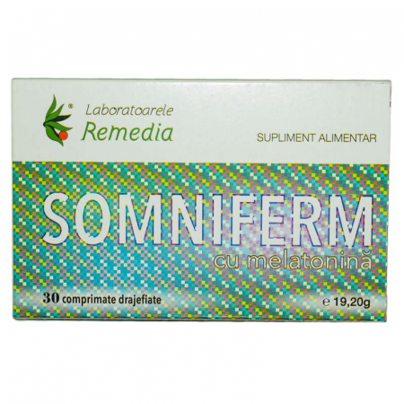 SUPLIMENTE SOMN DEPRESIE SISTEM NERVOS - REM SOMNIFERM +MELATONINA 30CP