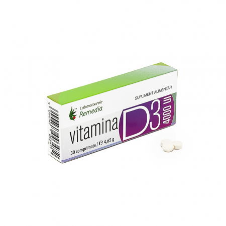 SUPLIMENTE VITAMINE ȘI MINERALE - REM VIT D3 4000MG 30CP