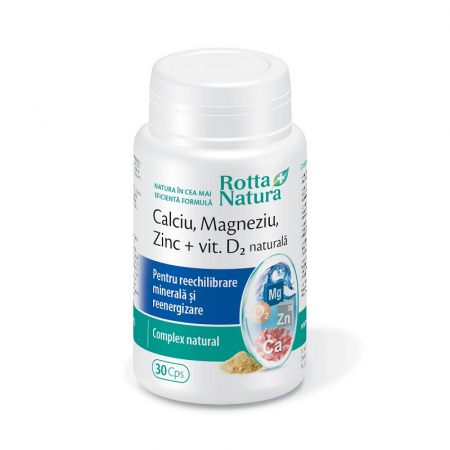 SUPLIMENTE VITAMINE ȘI MINERALE - RN CA +MG +ZN +VIT D2 30CP