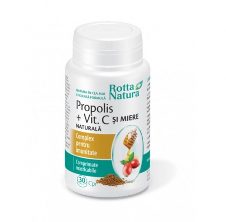 SUPLIMENTE RĂCEALĂ- APARAT RESPIRATOR ANTIVIRAL - RN PROPOLIS +VIT C +MIERE 30CP MASTICABIL