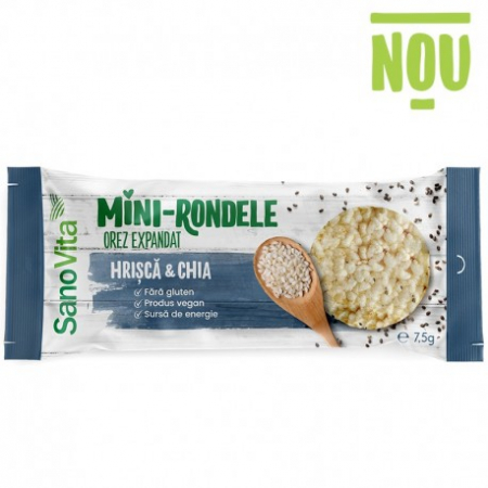 FOOD - SANO MINI RONDELE DIN HRISCA & CHIA CU SARE 7,5 G