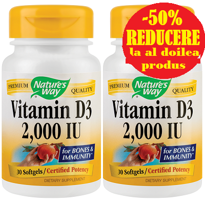 Fara Categorie - SECOM VITAMINA D3 2000 IU 30CP 1+1/2