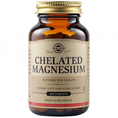 SUPLIMENTE VITAMINE ȘI MINERALE - SOLGAR CHELATED MAGNESIUM +ZN 100CPR