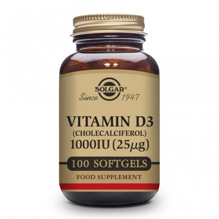 SUPLIMENTE VITAMINE ȘI MINERALE - SOLGAR VIT D3 1000IU 100CP