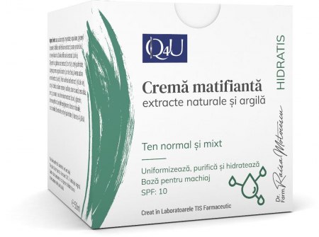COSMETICE FAȚĂ - TIS CREMA MATIFIANTA CU ARGILA VERDE TNM 50G