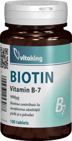 SUPLIMENTE VITAMINE ȘI MINERALE - VITAKING VIT B7 BIOTINA 100CP