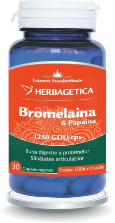 SUPLIMENTE STOMAC- DIGESTIE- COLON - VITALIA BROMELAINA & PAPAIA 30 CPS