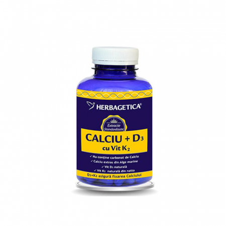 SUPLIMENTE VITAMINE ȘI MINERALE - VITALIA CALCIU +D3 +K2 120CP