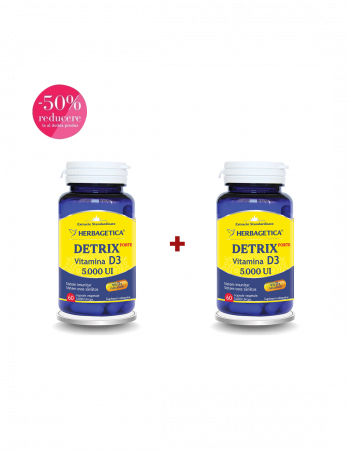 Produse - VITALIA DETRIX VITAMINA D3 5000UI 60CP+60CP -50% LA AL DOILEA