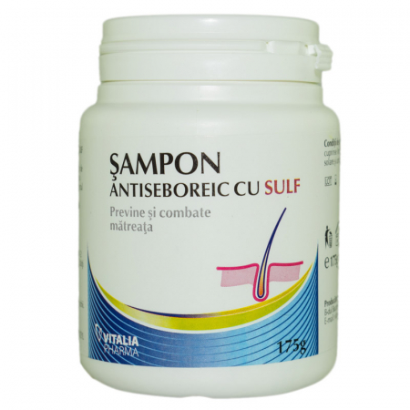 ȘAMPOANE- BALSAM- LOTIUNI-GELURI-PASTA DINTI - VITALIA SAMP ANTISEBOREIC +SULF