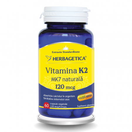 SUPLIMENTE VITAMINE ȘI MINERALE - VITALIA VITAMINA K2 MK7 120MCG 60CP