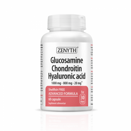 SUPLIMENTE ARTICULATII ANTIINFLAMATOARE - ZENYTH GLUCOSAMINE CHONDROITIN ACID HYALURONIC 60 CPS