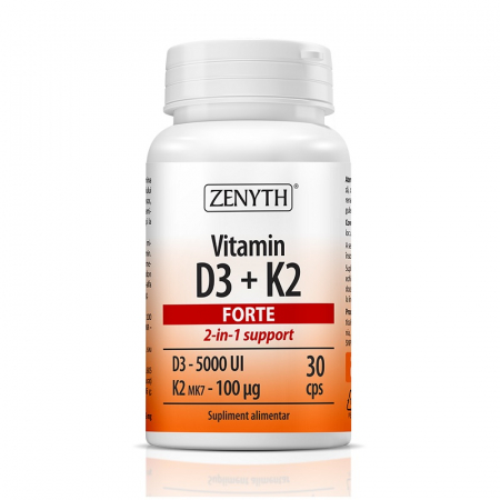 SUPLIMENTE VITAMINE ȘI MINERALE - ZENYTH VITAMINA D3+K2 FORTE 30 CPS