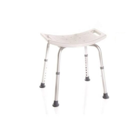 Echipamente Mobilitate Redusă - Scaun de baie, inaltime reglabila, material aluminiu, cu manere, dimensiuni 49.5x40 cm