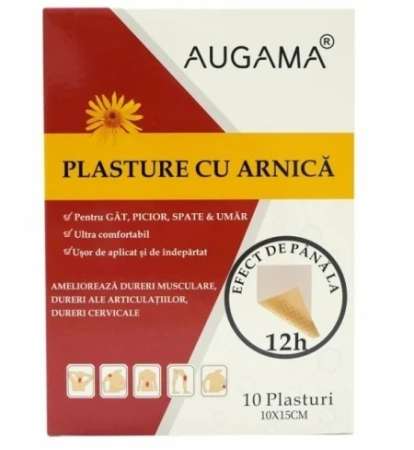 Creme, unguente, balsamuri, plasturi - Plasturi cu Arnica AUGAMA, 10x15cm, 10buc/cutie