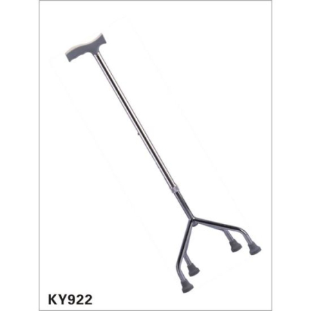 Echipamente Mobilitate Redusă - Baston medicinal, de sprijin, batrani, aluminiu si baza de otel, reglabil, 4 picioare, KY922