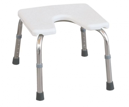 • Ingrijire, reabilitare - Scaun de Baie/Dus cu Sezut decupat din aluminiu, reglabil pe inaltime, CMX-7961L