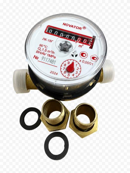 Apometru Novator 1/2" cu racorduri incluse, corp din bronz [2]