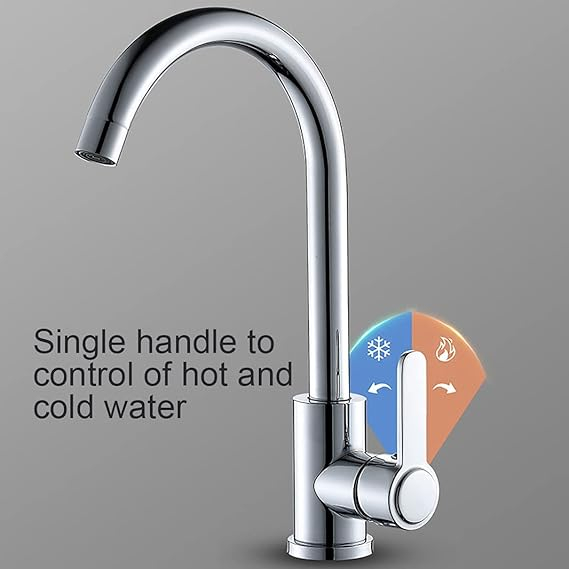 Baterie bucatarie, monocomanda, cartus ceramic, inox H2O Harmony32 [3]